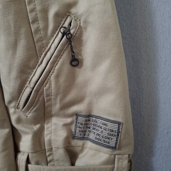 DIESEL  Jacket Women's Large Double Breasted Long Sleeve Belted Straps Vintage - Picture 3 of 16